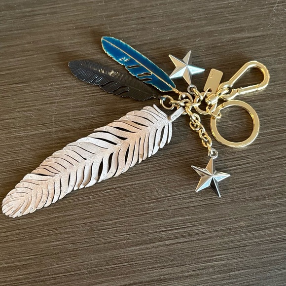 Coach Star & Feather Leather Bag Charm - Picture 4 of 9